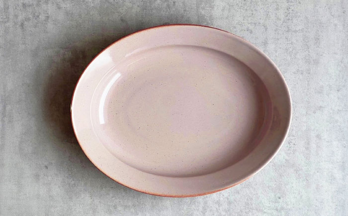 【瀬戸焼】リムカレー皿 2枚セット（桃）【株式会社カネ三商店】 / 皿 食器 カレー皿 ギフト プレゼント / 瀬戸市 [BBDD013] 桃