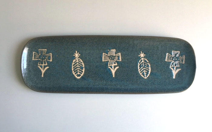 【瀬戸焼】 HANAtoHA さんま皿 2枚 (青) 【カネ三商店】 / 食器 皿 長皿 プレート ギフト / 瀬戸市 [BBDD032]