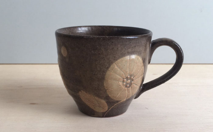 【瀬戸焼】 Ichirinka 一輪花マグ 2個 (茶) 【カネ三商店】 / 食器 マグカップ コーヒーカップ ギフト / 瀬戸市 [BBDD034]