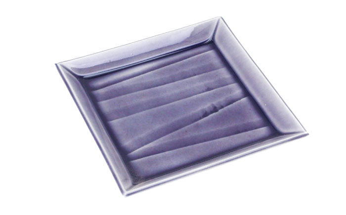 【瀬戸焼】削ぎ角皿中 貫入ムラサキ 2枚セット【ヤマハツクリタ株式会社】 / 食器 和食器 銘々皿 取皿 / 瀬戸市 [BBDV001] ムラサキ