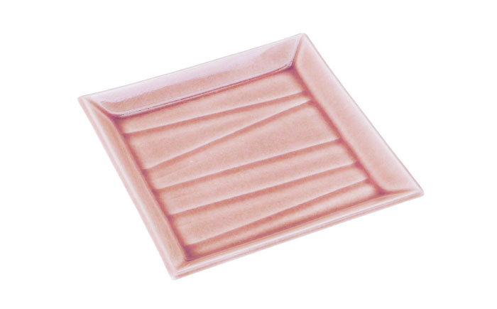 【瀬戸焼】削ぎ角皿中 貫入ローズピンク 2枚セット【ヤマハツクリタ株式会社】 / 食器 和食器 銘々皿 取皿 / 瀬戸市 [BBDV003] ローズピンク