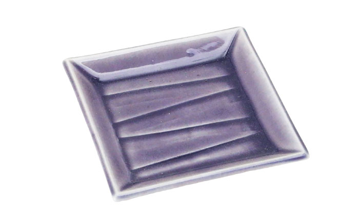 【瀬戸焼】削ぎ角皿小 貫入ムラサキ 2枚セット【ヤマハツクリタ株式会社】 / 食器 和食器 銘々皿 取皿 / 瀬戸市 [BBDV005] ムラサキ