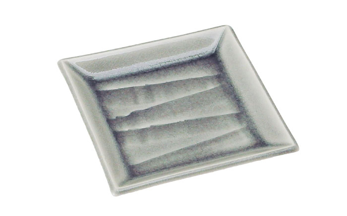 【瀬戸焼】削ぎ角皿小 貫入グレー 2枚セット【ヤマハツクリタ株式会社】 / 食器 和食器 銘々皿 取皿 / 瀬戸市 [BBDV006] グレー