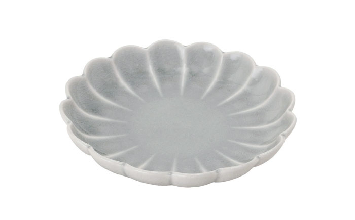 【瀬戸焼】削ぎ菊型取皿 貫入グレー 2枚セット 【ヤマハツクリタ株式会社】 / 食器 和食器 丸皿 / 瀬戸市 [BBDV009] グレー