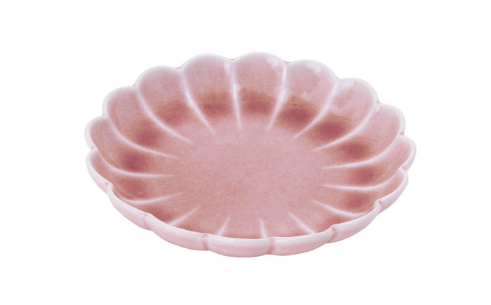 【瀬戸焼】削ぎ菊型取皿 貫入ローズピンク 2枚セット 【ヤマハツクリタ株式会社】 / 食器 和食器 丸皿 / 瀬戸市 [BBDV011] ローズピンク