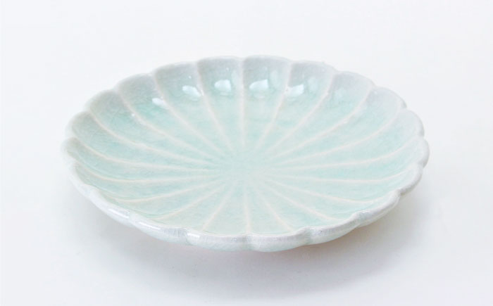 【瀬戸焼】5.0菊花丸取皿 灰釉 2枚セット 【ヤマハツクリタ株式会社】 / 食器 和食器 丸皿 / 瀬戸市 [BBDV022] 灰釉