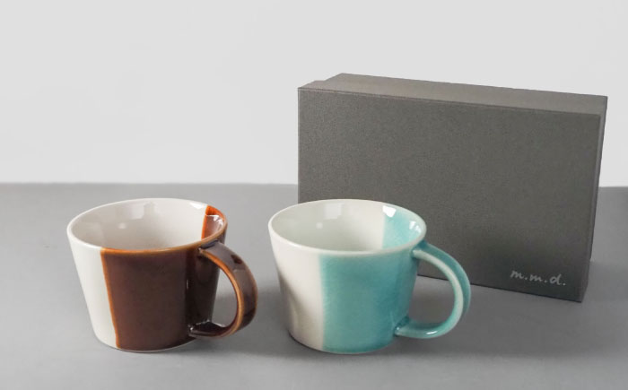 【瀬戸焼】 マグカップ アメ・青磁　2個セット / 瀬戸市 / 【ｍ．ｍ．ｄ．】 / マグカップ セット ギフト コーヒーカップ 湯呑み [BBAC018]