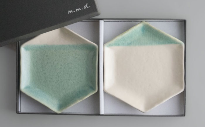 【瀬戸焼】 取皿2枚セット 2分掛け青磁・8分掛け青磁 / 瀬戸市 / 【ｍ．ｍ．ｄ．】 / 取り皿 食器 セット ギフト [BBAC024]