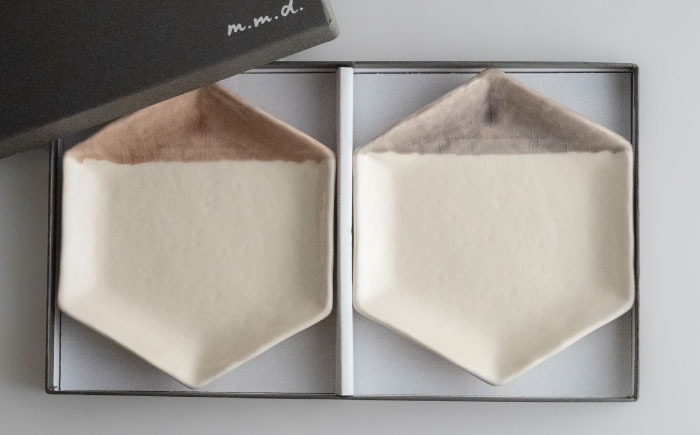 【瀬戸焼】 取皿2枚セット ローズ・グレーパープル / 瀬戸市 / 【ｍ．ｍ．ｄ．】 / 取り皿 食器 セット ギフト [BBAC026]