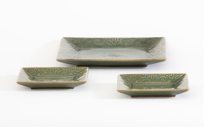 【瀬戸焼】 陽刻 フレーム 3セット / 瀬戸市 / 【SUIYO】 / 食器 電子レンジ対応 皿 セット ギフト [BBAF014]