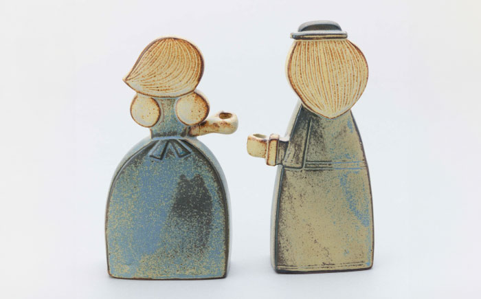 【瀬戸焼】 置物 幼馴染ペア フラット 【かしわ窯】 / インテリア 雑貨 オブジェ ギフト / 瀬戸市 [BBAJ045]