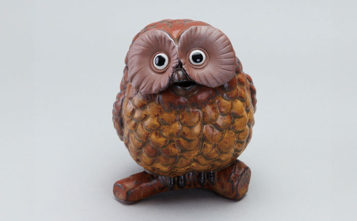 【瀬戸焼】 ティーポット 茶フクロウ 【かしわ窯】 / 食器 急須 ギフト / 瀬戸市 [BBAJ048]