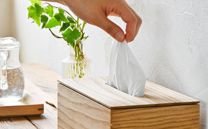 ティッシュケース クリ(栗) 1点 / 無垢材 シンプル インテリア / 瀬戸市 / トリックフォアトリート [BBAQ003]