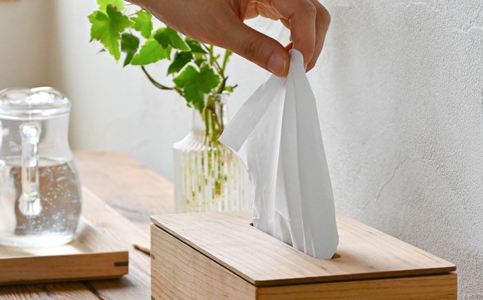 ティッシュケース ヤマザクラ ソフトパック専用 1点 / 無垢材 シンプル インテリア / 瀬戸市 / トリックフォアトリート [BBAQ006]