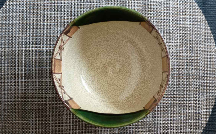 【瀬戸焼】織部丸丼(大) 【愛窯工芸社】 / 丼 丸丼 皿 食器 和食器 / 瀬戸市 [BBAW011]