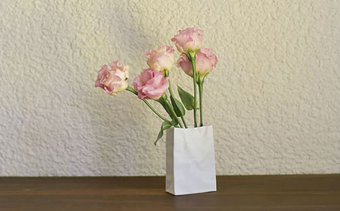 【瀬戸焼】ニュークリンクルスーパーバッグ#4 花器 ホワイト 【セラミック・ジャパン】 / 花器  ギフト プレゼント / 瀬戸市 [BBBC004]