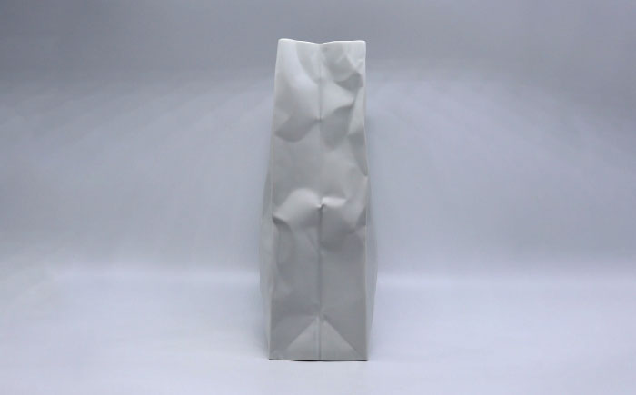 【瀬戸焼】クリンクルスーパーバッグ#1 花器 【セラミック・ジャパン】 / 花器  ギフト プレゼント / 瀬戸市 [BBBC013]