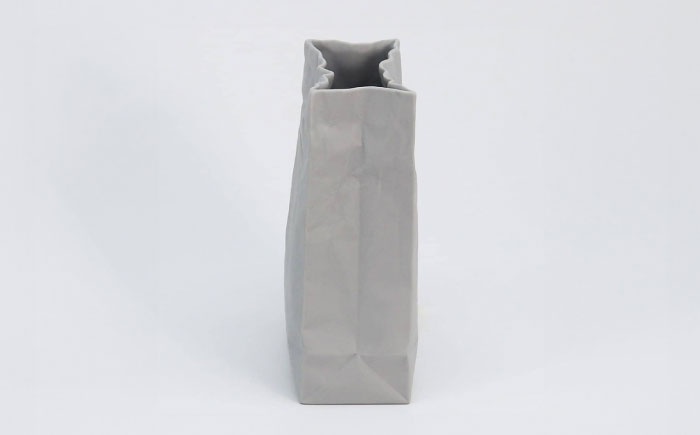 【瀬戸焼】ニュークリンクルスーパーバッグ#2 花器 グレー 【セラミック・ジャパン】 / 花瓶 インテリア ギフト プレゼント / 瀬戸市 [BBBC016]