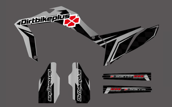 ダートバイクプラスオリジナル CRF250L’21-'24 グラフィックデカールキット グレーカラー  / デカール 転写シート バイク ステッカー / 瀬戸市 / 株式会社ダートフリーク [BBBD012]