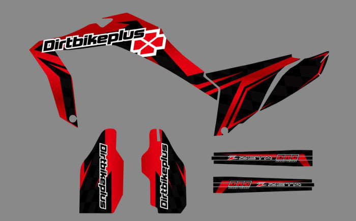 ダートバイクプラスオリジナル CRF250L’21-’24 グラフィックデカールキット レッドカラー / デカール 転写シート バイク ステッカー / 瀬戸市 / 株式会社ダートフリーク [BBBD013]