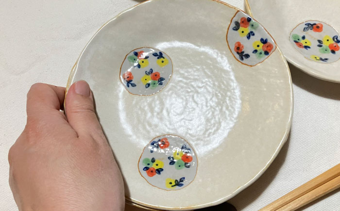 【瀬戸焼】丸紋花 取り皿5点セット 15cm【まるたか水野コーポレーション】 / 食器 皿 取り皿 陶器 [BBBF012]