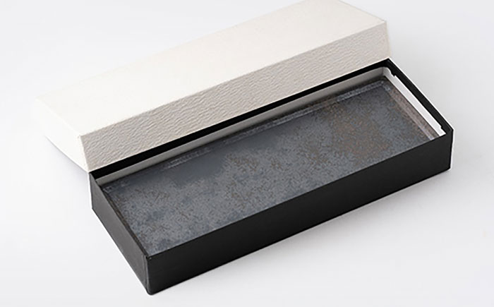 【瀬戸焼】タイル素材の器 アンティークブラック長皿 2枚セット【山長陶苑】 / プレート モダン 長角プレート テーブルウェア [BBBH035]