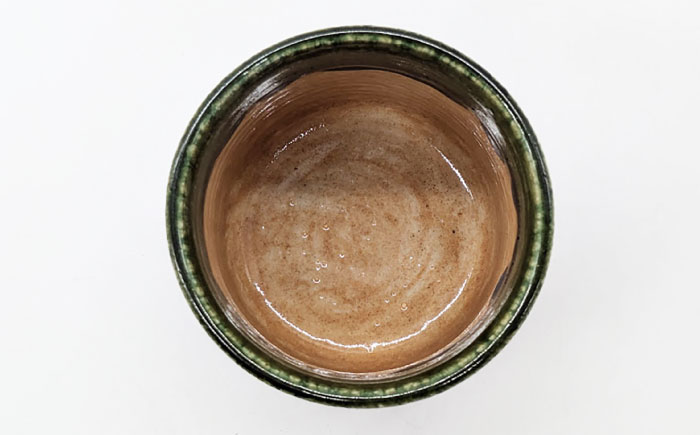 【瀬戸焼】赤織部鼓型湯呑 【山長陶苑】 / 湯呑 湯呑み 食器 和食器 / 瀬戸市 [BBBH053]