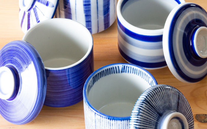 【瀬戸焼】 むし碗4脚セット 食器 セット むし碗 瀬戸市 / 双寿園 [BBBI006]