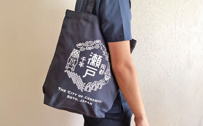 いいもんせともんポロシャツ(ネイビーL)＆トートバッグセット / ご当地 ポロシャツ トートバッグ 服  地元 ロゴ グッズ トート バッグ /瀬戸市/アイパック [BBCM004]