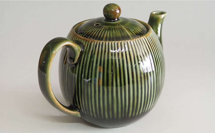 【瀬戸焼】ティーポット 十草 織部釉 380ml（2人用）【矢野製陶所】 / おうちカフェ ティータイム 癒し [BBCP005]