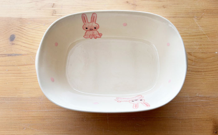 【瀬戸焼】子供用食器5点セット（うさぎ） 贈答品対応【窯元SOUSEN】/食育 子育て ギフト [BBCQ003]