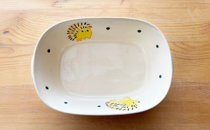 【瀬戸焼】子供用食器5点セット（はりねずみ） 贈答品対応【窯元SOUSEN】/食育 子育て ギフト [BBCQ005]