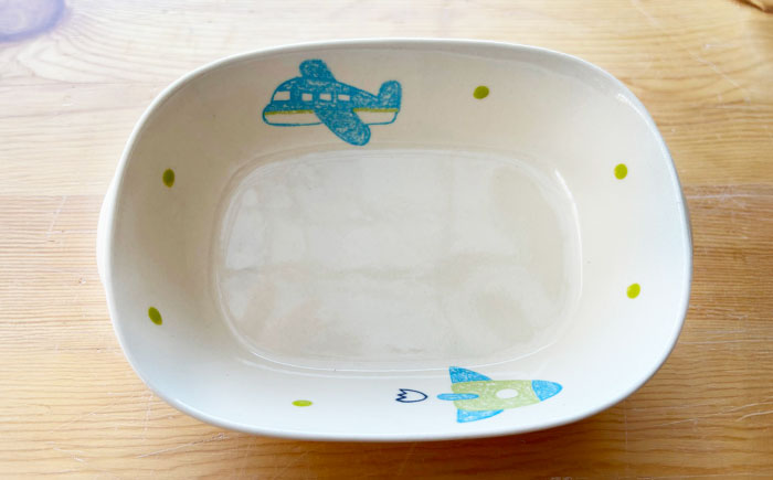 【瀬戸焼】子供用食器5点セット（飛行機・ロケット）贈答品対応【窯元SOUSEN】/食育 子育て ギフト [BBCQ011]