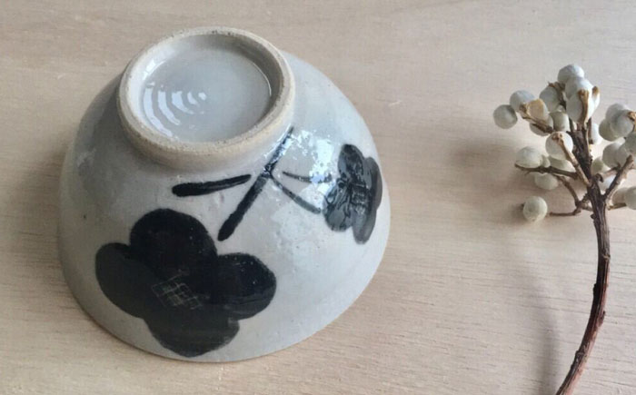 【瀬戸焼】 モノトーン花 飯椀C 2個 【カネ三商店】 / 食器 茶碗 ご飯茶碗 ギフト / 瀬戸市 [BBDD045]