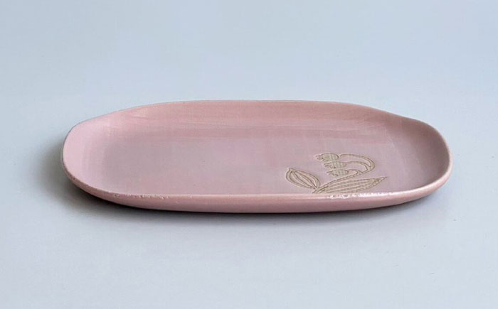【瀬戸焼】 suzuran 中皿 2枚 (桃) 【カネ三商店】 / 食器 皿 プレート ギフト / 瀬戸市 [BBDD082] 桃