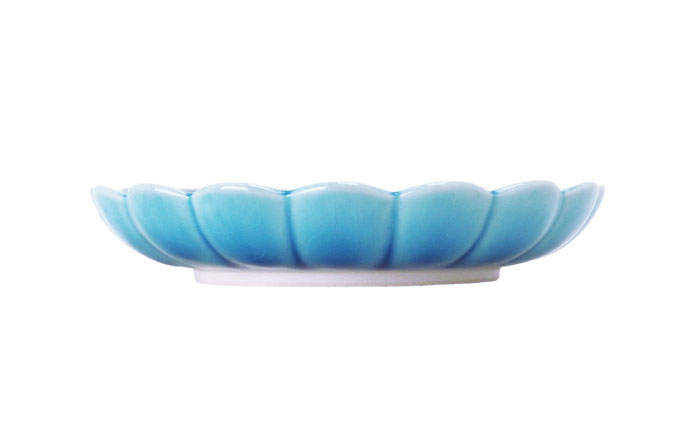 【瀬戸焼】削ぎ菊型取皿 貫入トルコブルー 2枚セット 【ヤマハツクリタ株式会社】 / 食器 和食器 丸皿 / 瀬戸市 [BBDV012] トルコブルー