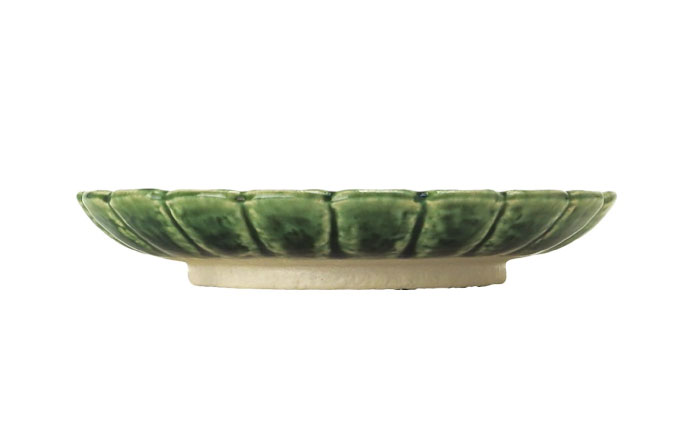 【瀬戸焼】5.0菊花丸取皿 織部 2枚セット 【ヤマハツクリタ株式会社】 / 食器 和食器 丸皿 / 瀬戸市 [BBDV020] 織部