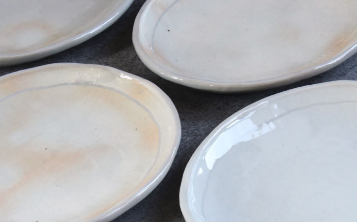 【瀬戸焼】 「舞陶館」　粉引 多用皿３枚セット【松本陶器株式会社】/ 皿 食器 / 瀬戸市 [BBDX002]