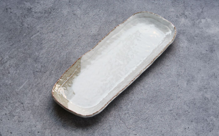 瀬戸焼】 「舞陶館」 粉引掛け分 長角皿5枚セット【松本