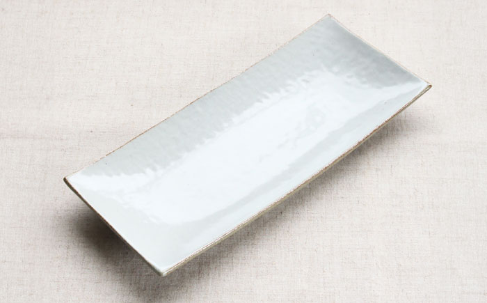 【瀬戸焼】 「舞陶館」　白化粧 長角皿２枚セット【松本陶器株式会社】 / 皿 食器 角皿 / 瀬戸市 [BBDX012]