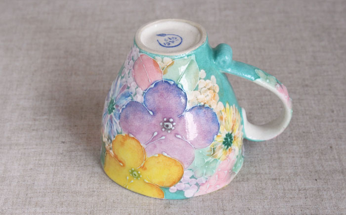 【瀬戸焼】「工房 ゆずりは」 彩優花 マグカップ 1個 【松本陶器株式会社】 / マグ 食器 コーヒーカップ ティーカップ / 瀬戸市 [BBDX015]