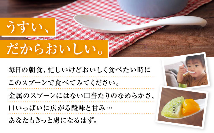 【瀬戸焼】 薄くて軽い！ 強化磁器製 ヨーグルトスプーン 5本セット 【株式会社仙水】/ 陶器 スプーン カトラリー 食器 / 瀬戸市 [BBDY001]