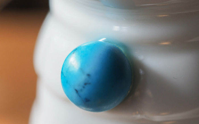 【瀬戸焼】＜招き猫＞Jeramic 2体セット ターコイズ12月 【m.m.d.】 / インテリア ネコ 風水 誕生石 [BBAC011]