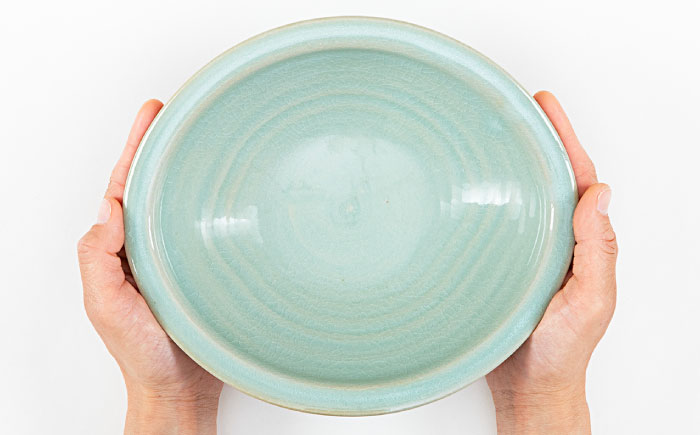 【瀬戸焼】 Kari 青竹 Lサイズ 1枚 / 瀬戸市 / 【SUIYO】 / 食器 電子レンジ対応 カレー皿 ギフト [BBAF003]