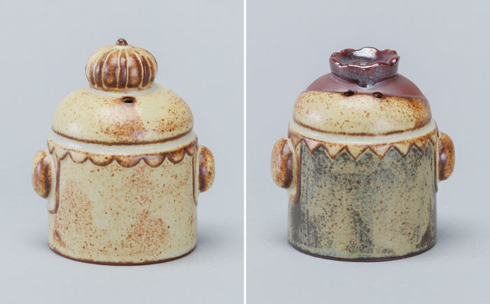 【瀬戸焼】 塩胡椒入れ 王様 王女 【かしわ窯】 / キッチン用品 保存容器 雑貨 ギフト / 瀬戸市 [BBAJ034]