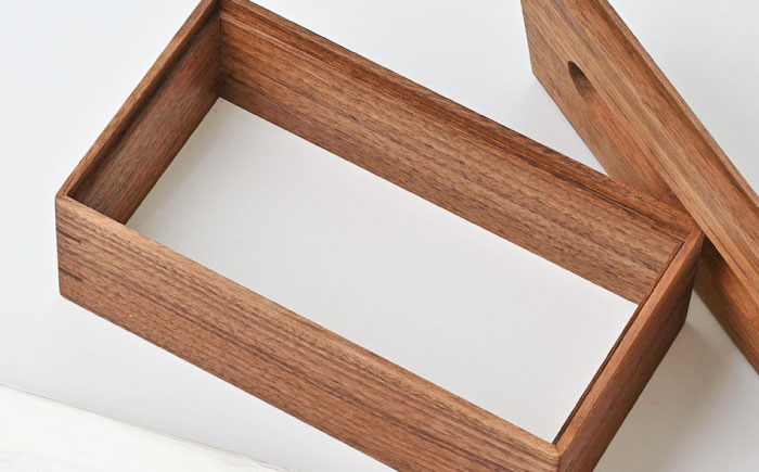 ティッシュケース ウォルナット ソフトパック専用 1点 / 無垢材 シンプル インテリア / 瀬戸市 / トリックフォアトリート [BBAQ002]