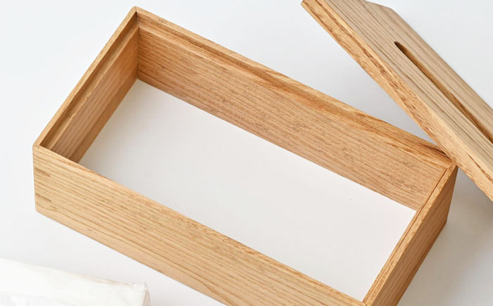 ティッシュケース クリ(栗)  ソフトパック専用 1点 / 無垢材 シンプル インテリア / 瀬戸市 / トリックフォアトリート [BBAQ004]