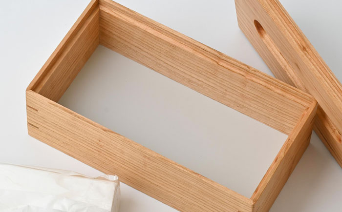 ティッシュケース ヤマザクラ ソフトパック専用 1点 / 無垢材 シンプル インテリア / 瀬戸市 / トリックフォアトリート [BBAQ006]