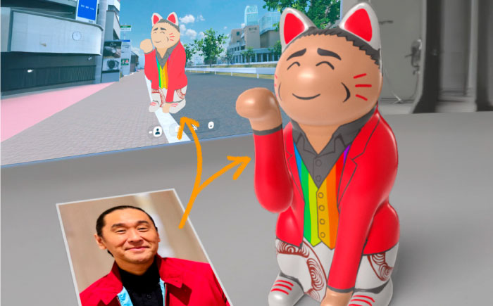 オーダーメイド招き猫型アバター&瀬戸焼招き猫セット / 瀬戸市 / 【スピード】 / 瀬戸焼 招き猫 インテリア 置物 ギフト [BBBB001]