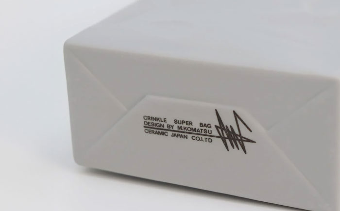 【瀬戸焼】ニュークリンクルスーパーバッグ#2 花器 グレー 【セラミック・ジャパン】 / 花瓶 インテリア ギフト プレゼント / 瀬戸市 [BBBC016]